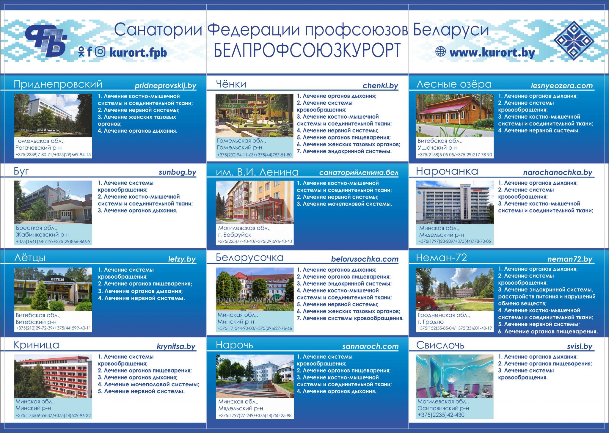 Льготное оздоровление в санаториях «Белпрофсоюзкурорт» для членов профсоюза